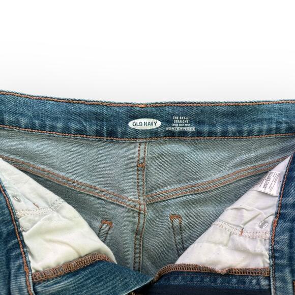 Old Navy The Sky-Hi Straight / Extra High Rise Secret Slim Boyfriend Sz 8 | [87] - Picture 6 of 7